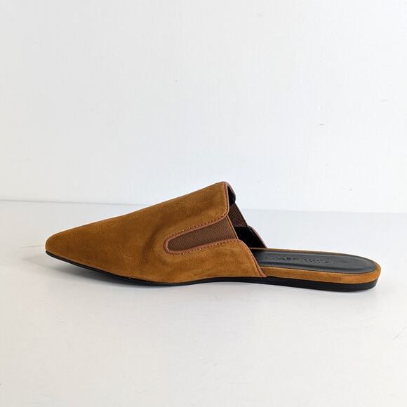 NWT Jenni Kayne Suede Mules Cognac Saddle Brown Pointed Toe Flats EU 39 - Picture 8 of 13